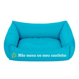 Cama Pet Cachorro Gato Pequeno Azul Não Mexa No Meu Cantinho:Azul - 1