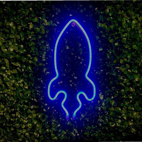 Luminária Parede Foguete Neon Led Decoração 3D Gold Print 110V-220V