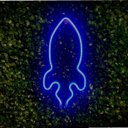 Ver imagem 1 de Luminária Parede Foguete Neon Led Decoração 3D Gold Print 110V-220V