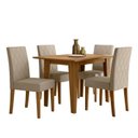 Ver imagem 2 de Conjunto Mesa de Jantar Kate 120cm 4 Cadeiras Jade Revestidas em Suede Carvalho/Bege