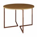 Ver imagem 1 de Mesa de Jantar Industrial Base De Ferro Cobre em V Tampo 110 Canela