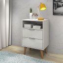 Ver imagem 1 de Mesa de Cabeceira Quarto Atenas com 2 Gavetas