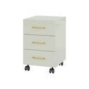 Ver imagem 5 de Gaveteiro F16WWG 3 Gavetas MDF com Rodízios Off White Dalla Costa Móveis