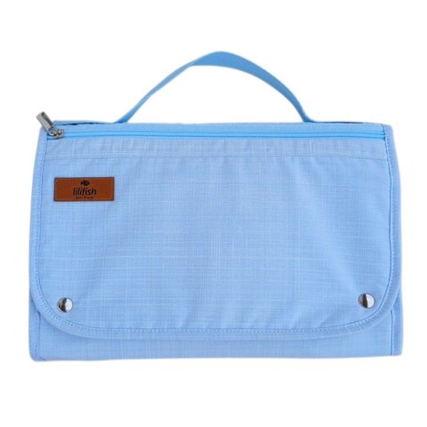 Trocador Portátil Bebê Seri Azul com Bolsos - Lilifish Baby