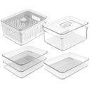 Ver imagem 1 de Kit 4 Organizadores de Geladeira Clear Fresh Porta Frutas Legumes e Porta Frios ou