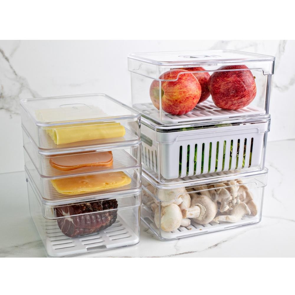 Kit 4 Organizadores de Geladeira Clear Fresh Porta Frutas Legumes e Porta Frios ou - 5