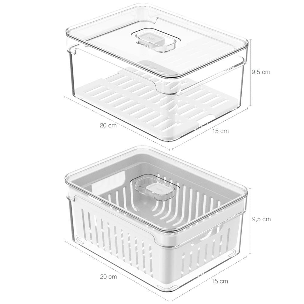 Kit 4 Organizadores de Geladeira Clear Fresh Porta Frutas Legumes e Porta Frios ou - 3