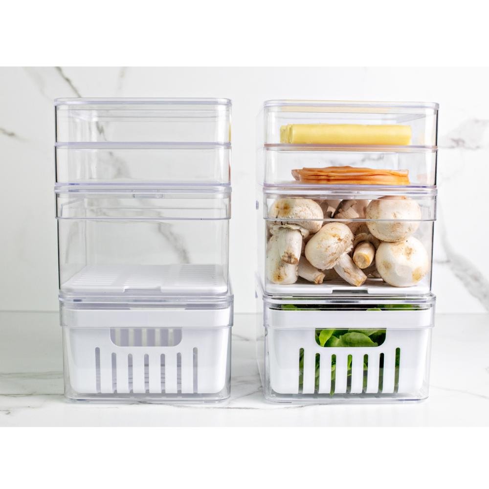 Kit 4 Organizadores de Geladeira Clear Fresh Porta Frutas Legumes e Porta Frios ou - 7