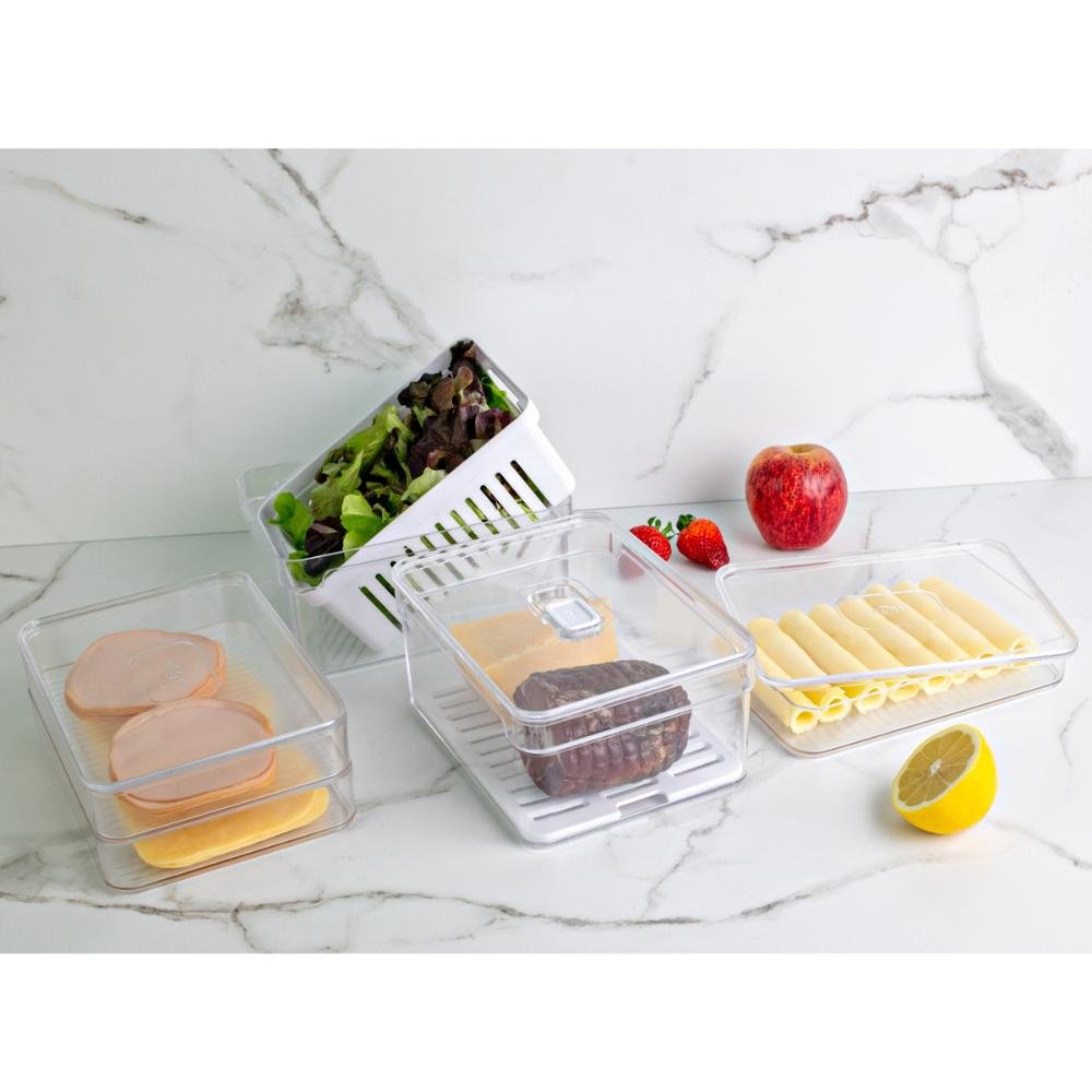 Kit 4 Organizadores de Geladeira Clear Fresh Porta Frutas Legumes e Porta Frios ou - 2