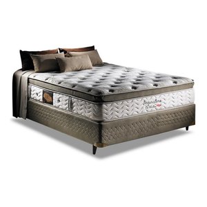 Cama box Herval imperatore eco bamboo Casal de 188cmx138cm:Marrom