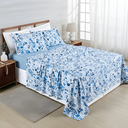 Ver imagem 1 de Conjunto Cama Casal King Size Jasmine 04 Pç Bordado 400 Fios:azul