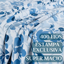 Ver imagem 4 de Conjunto Cama Casal King Size Jasmine 04 Pç Bordado 400 Fios:azul