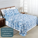Ver imagem 2 de Conjunto Cama Casal King Size Jasmine 04 Pç Bordado 400 Fios:azul