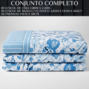 Ver imagem 5 de Conjunto Cama Casal King Size Jasmine 04 Pç Bordado 400 Fios:azul