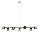 Ver imagem 6 de Pendente Lustre de Teto Jabuticaba de Alumínio Preto com 7 Globos Âmbar com Lâmpadas Branco Quente