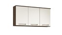 Ver imagem 1 de Armário Aéreo Wiki 120 3 Portas 3 Gavetas Amendoa Rústico/off White Cristal - Fdecor