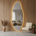 Ver imagem 2 de Espelho Orgânico 90x40 Polido com Led Touch – Moderno para Quarto, Banheiro, Sala Acabamento Premium