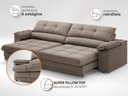Ver imagem 5 de Sofá com Carregador Usb Retrátil Reclinável Monaco 2,90m Velosuede Capuccino - Netsofas