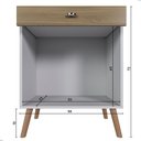 Ver imagem 5 de Balcão Cozinha para Micro-Ondas 2 Portas 1 Gaveta Pés Palito MDF Branco e Freijó Retrô Feijó