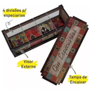 Ver imagem 2 de Caixa Gin Tonica - Porta Chá - Especiarias Organizadora - 4 Divisórias - MDF Adesivado - 25cm