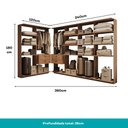 Ver imagem 4 de Guarda-Roupas Closet Modulado Alasca One 360cm 6 Peças com 4 Gavetas e Cabideiros Freijó Carraro