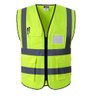 Colete faixa Sinalizador Refletivo Segurança Trabalho EPI Blusao Fluorescente Obra Bolsos Ziper - 2