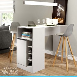 Kit Cozinha Completa Balcão Para Cooktop e Pia Bancada Ilha Gourmet Adega Nicho MDP Branco - MENU - 3