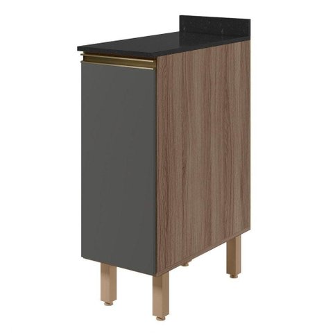 Balcão com Tampo 1 Porta MDF 30 cm Kali 1221722 Carvalho Toq Chumbo Nicioli