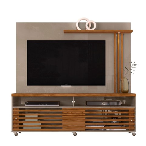 Conjunto para Sala Rack + Painel Valquíria Tv 65 Polegadas com Rodízios Fendi/ Naturale