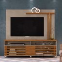 Ver imagem 2 de Conjunto para Sala Rack + Painel Valquíria Tv 65 Polegadas com Rodízios Fendi/ Naturale
