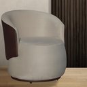Ver imagem 2 de Poltrona Organica Recepção para Sala Aisha Corano Marrom e Suede Bege - Incasa Decor