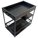 Ver imagem 2 de Carrinho Auxiliar Multiuso Modelo Industrial Ferro e Madeira Cor Preta