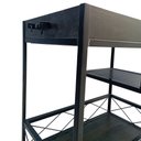 Ver imagem 5 de Carrinho Auxiliar Multiuso Modelo Industrial Ferro e Madeira Cor Preta