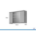 Ver imagem 3 de Armário Cozinha Elena 2 Ptas c/Vid 120cm Platina MGM