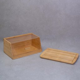 Kit com porta pão de bambu 35 cm e tábua migalheira de pão em bambu - Oikos - 4