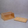Kit com porta pão de bambu 35 cm e tábua migalheira de pão em bambu - Oikos - 4