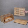 Kit com porta pão de bambu 35 cm e tábua migalheira de pão em bambu - Oikos - 6