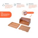 Ver imagem 3 de Kit com porta pão de bambu 35 cm e tábua migalheira de pão em bambu - Oikos
