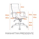Ver imagem 3 de Kit com 2 Cadeiras Escritório Presidente Giratória Couro Ecológico Manhattan (Esteirinha)- Caramelo