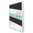 Ver imagem 1 de Quadro Decorativo Caixa Geométrico Azul e Preto Tacolado Moldura Caixa 3cm Freijó sem Vidro 60 X 90c