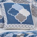 Ver imagem 3 de Xale sofá Jacquard Rústico Corinto 5 peças Azul
