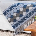 Ver imagem 2 de Xale sofá Jacquard Rústico Corinto 5 peças Azul