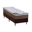 Ver imagem 1 de Cama Box Solteiro: Colchão Molas Pocket Ensacadas Castor Revolution + Base Crc Suede Brown (88x188)