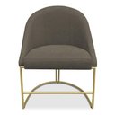 Ver imagem 5 de Cadeira Poltrona de Jantar Bela Suede Marrom Rato Base Metálica Industrial Dourado - Pallazio