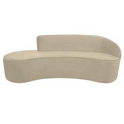 Sofá 3 Lugares Eros D07 Curvo 210cm Braço Direito Veludo Creme - D'rossi Drossi - 2