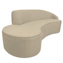 Ver imagem 1 de Sofá 3 Lugares Eros D07 Curvo 210cm Braço Direito Veludo Creme - D’Rossi