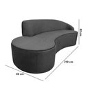 Ver imagem 3 de Sofá 3 Lugares Eros D07 Curvo 210cm Braço Direito Veludo Creme - D’Rossi