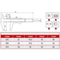 Paquímetro Universal - 300mm-12 - 0,05mm - 416,0003 - Dasqua - 4 Paquímetro Universal - 300mm-12 - 0,05mm - 416,0003 - Dasqua - 4