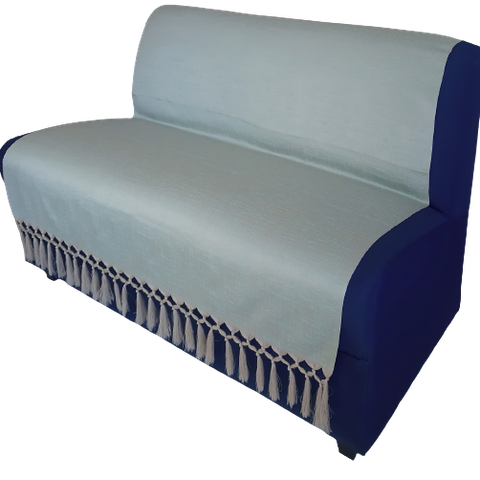 Capa manta sofá sala dourada turquesa jacquard 1,40x1,80