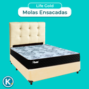 Ver imagem 4 de Cama Box + Colchão Casal Molas Ensacadas Life Gold Paropas + Cabeceira Estofada